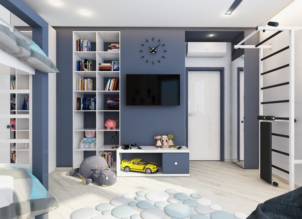Thiết kế phòng ngủ hiện đại năng động cho trẻ