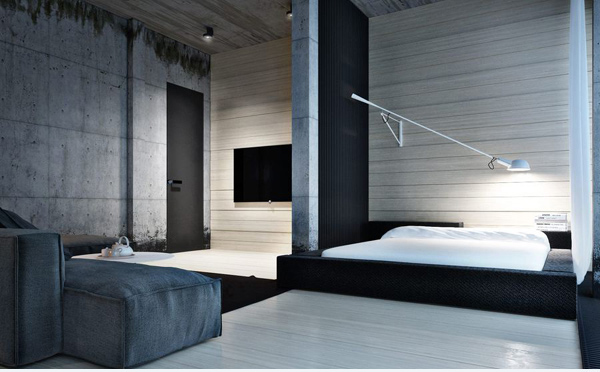 Phòng ngủ công nghiệp ấn tượng cho bạn trẻ